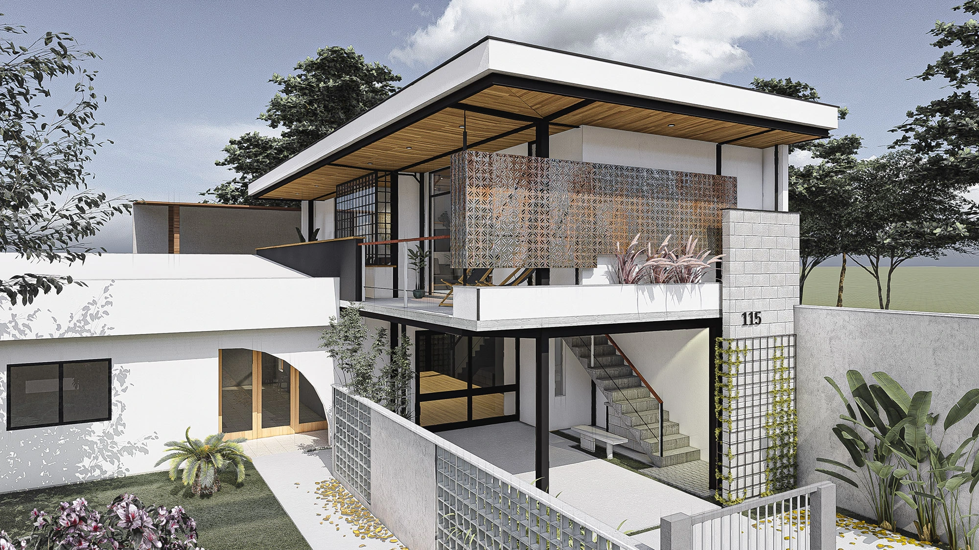 Projeto de casa com entrada independente desenvolvido por escritório de arquitetura em Tijucas